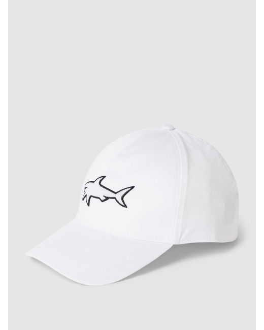 Paul & Shark Cap mit Motiv-Stitching in White für Herren