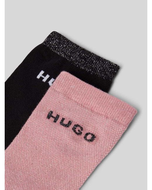 HUGO Pink Socken aus Baumwoll-Mix im 2er-Pack Modell 'SHINY'