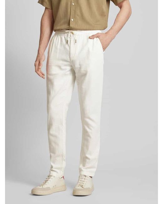 Scotch & Soda Straight Fit Hose in unifarbenem Design Modell 'WARREN' in White für Herren