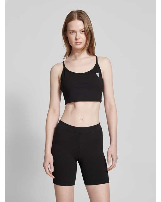 Guess Black Bustier mit Label-Badge Modell 'CROCUS'