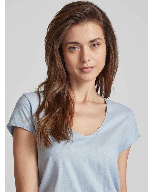 Drykorn T-shirt Met V-hals in het Blue