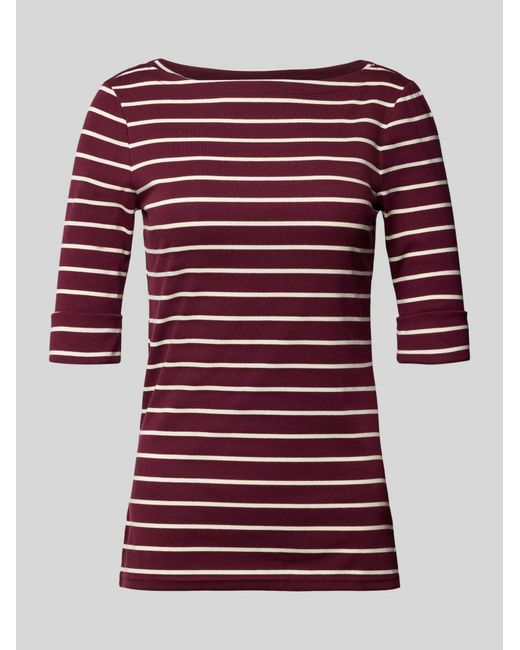 Ralph Lauren Regular Fit T-Shirt Met 1/2-Mouwen, Model 'Judy' in het Red