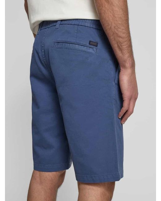 Boss Tapered Fit Bermudas mit elastischem Bund Modell 'Chino' in Blue für Herren