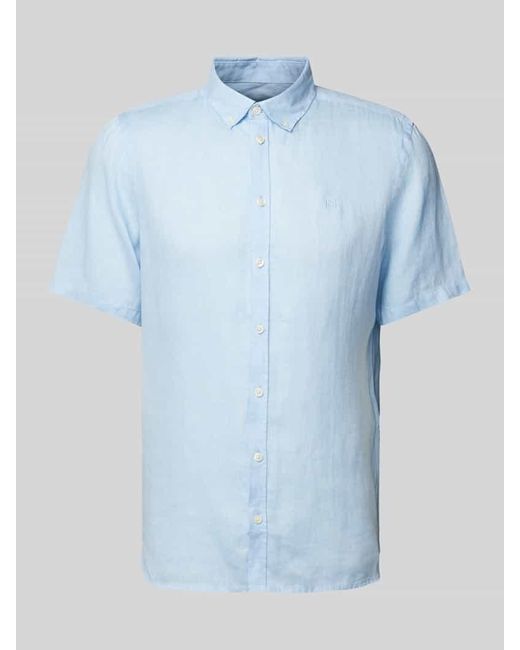 Casual Friday Leinenhemd mit Button-Down-Kragen Modell 'Anton' in Blue für Herren