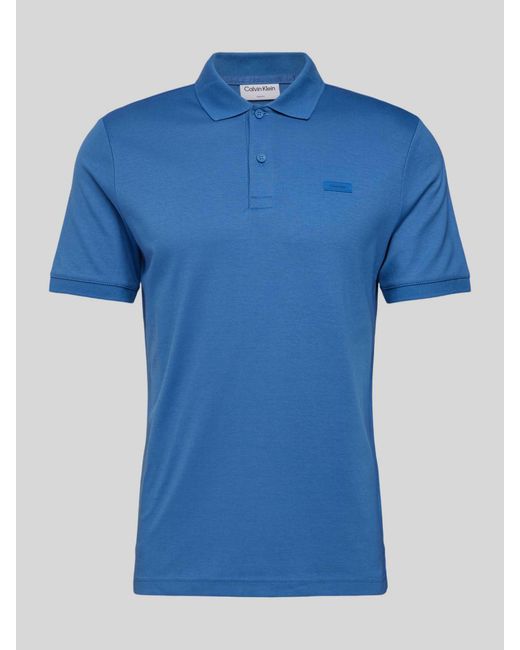 Calvin Klein Regular Fit Poloshirt Met Knoopsluiting in het Blue voor heren