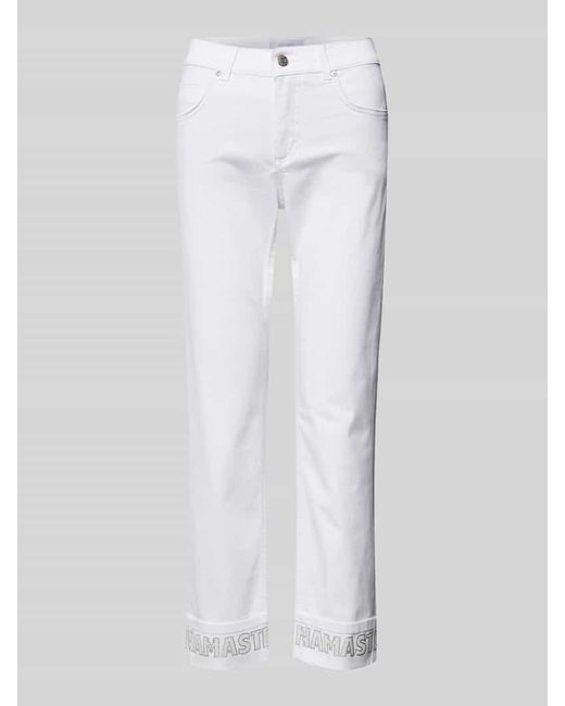 ANGELS Cropped Jeans in unifarbenem Design Modell 'Cici' in White für Herren