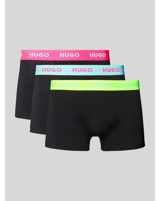HUGO Trunks mit elastischem Logo-Bund im 3er-Pack in Black für Herren