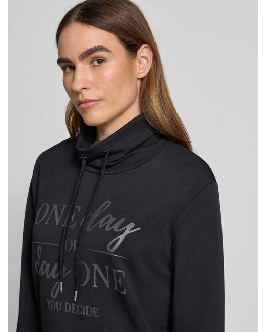 Soya Concept Sweatshirt Met Opstaande Kraag En Tunnelkoord, Model 'Banu' in het Blue