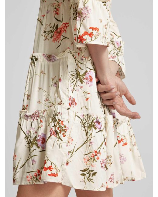 Vero Moda Natural Minikleid mit floralem Print Modell 'EASY JOY'