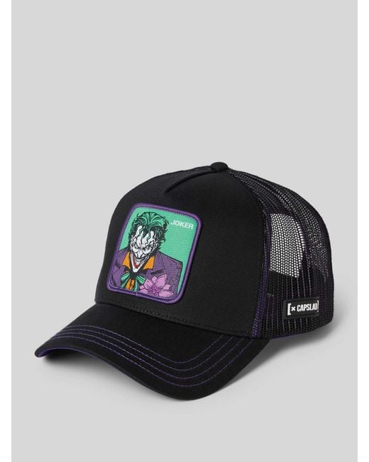 Capslab Trucker Cap mit Motiv-Badge Modell 'Joker' in Black für Herren