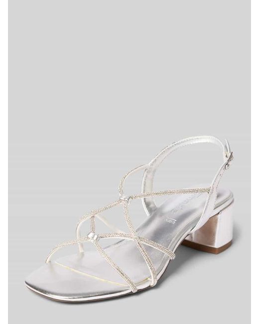 Tamaris Metallic Sandalette mit Strasssteinbesatz