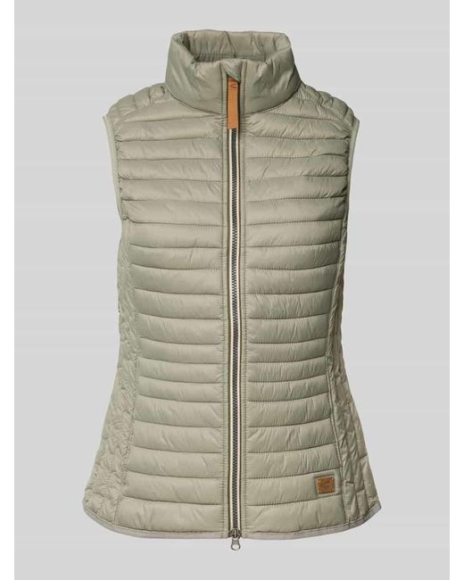 Camel Active Green Regular Fit Steppweste Mit Stehkragen Und Label-Detail