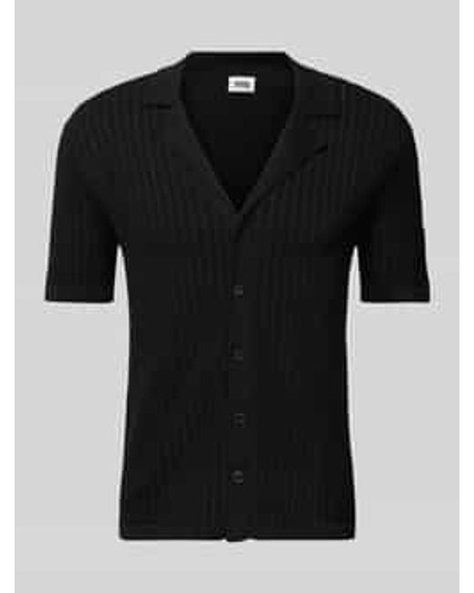 Drykorn Slim Fit Vrijetijdsoverhemd Met Reverskraag in het Black voor heren