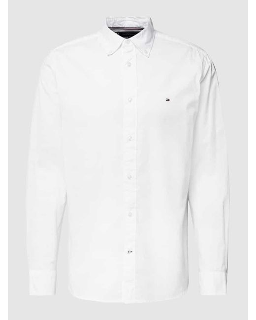 Tommy Hilfiger Freizeithemd mit Logo-Stitching Modell 'CORE FLEX POPLIN' in White für Herren