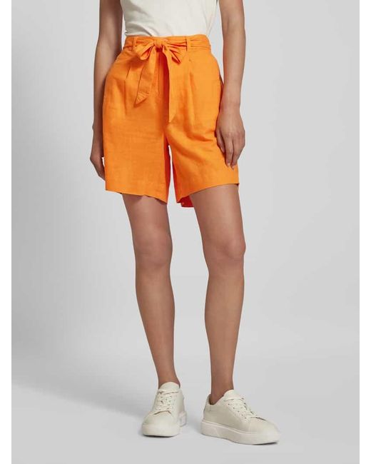 S.oliver Orange Shorts mit Stoffgürtel