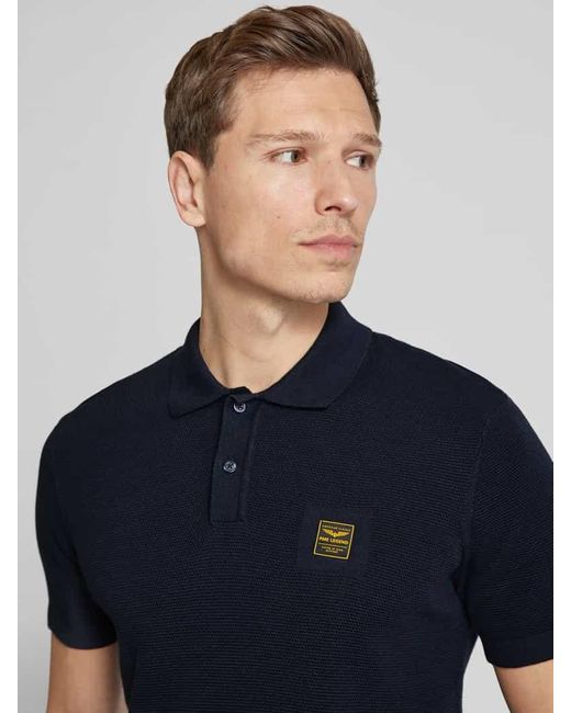 PME LEGEND Regular Fit Poloshirt Mit Label-Badge in Blue für Herren