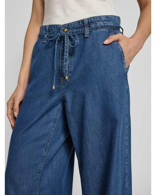 M·a·c Blue Jeans Mit Weitem Bein Und Bindegürtel Modell 'Wendy'