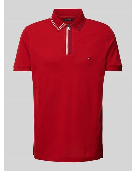 Tommy Hilfiger Regular Fit Poloshirt Mit Logo-Stitching in Red für Herren
