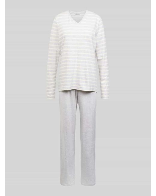 Schiesser White Pyjama mit Streifenmuster