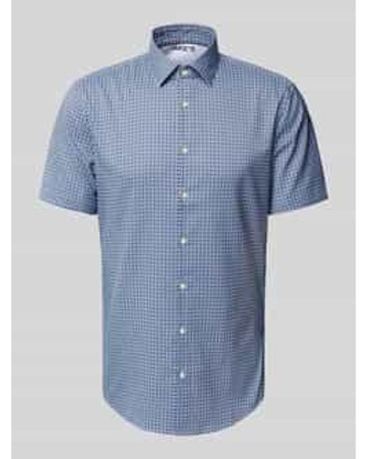 Jake*s Slim Fit Zakelijk Overhemd Met 1/2-mouwen in het Blue voor heren