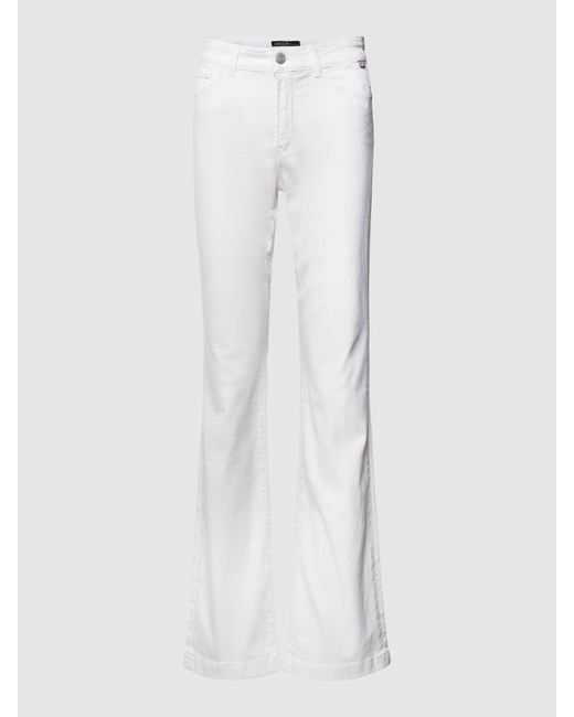 Marc Cain Flared Jeans Met Labeldetails in het White