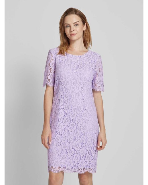 christian berg Purple Knielanges Kleid mit Ausbrenner-Effekt