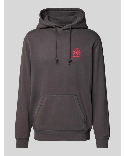 Tommy Hilfiger Regular Fit Hoodie Van Katoenmix in het Gray voor heren