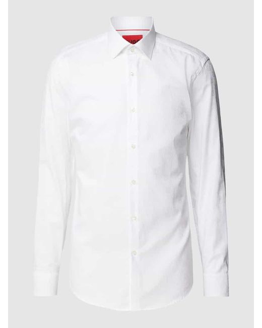 HUGO Slim Fit Business-Hemd mit Kentkragen Modell 'Kenno' in White für Herren