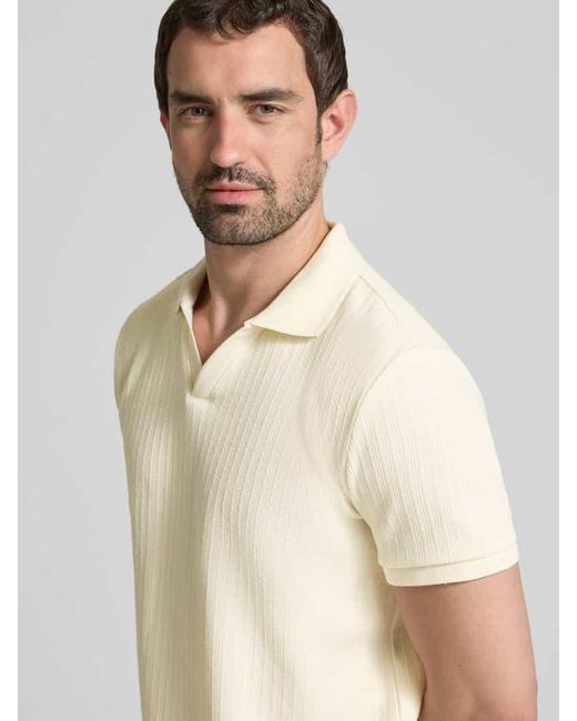 Mcneal Regular Fit Poloshirt mit V-Ausschnitt in Natural für Herren
