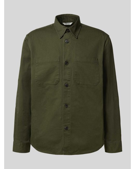 SELECTED Regular Fit Overhemdjack Van Puur Katoen, Model 'Travis' in het Green voor heren