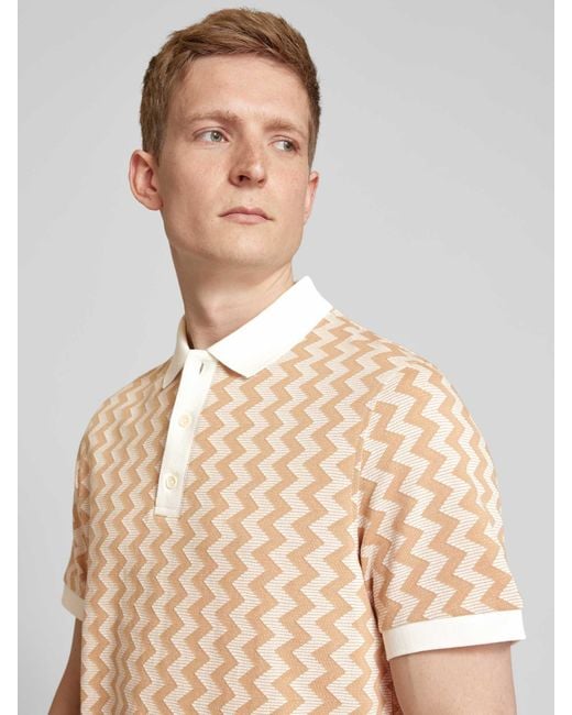 maerz muenchen Regular Fit Poloshirt Met Grafisch Motief in het Natural voor heren