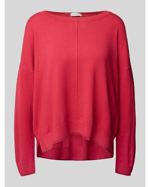 Liu Jo Oversized Gebreide Pullover Met Ronde Hals in het Red