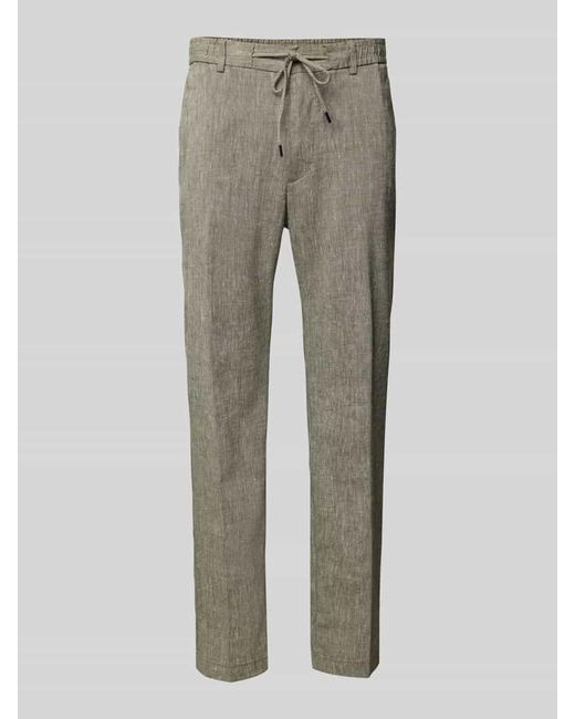 Boss Regular Tapered Fit Leinenhose mit Tunnelzug Modell 'Kane' in Gray für Herren