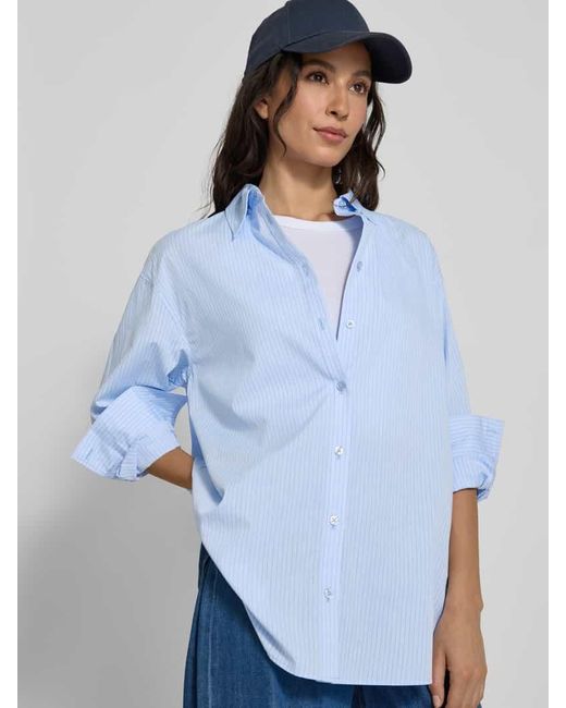 My Essential Wardrobe Blue Regular Fit Hemdbluse mit durchgehender Knopfleiste