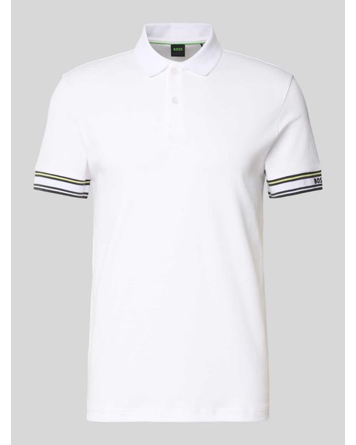 Boss Slim Fit Poloshirt Van Zuiver Katoen, Model 'Polozone' in het White voor heren
