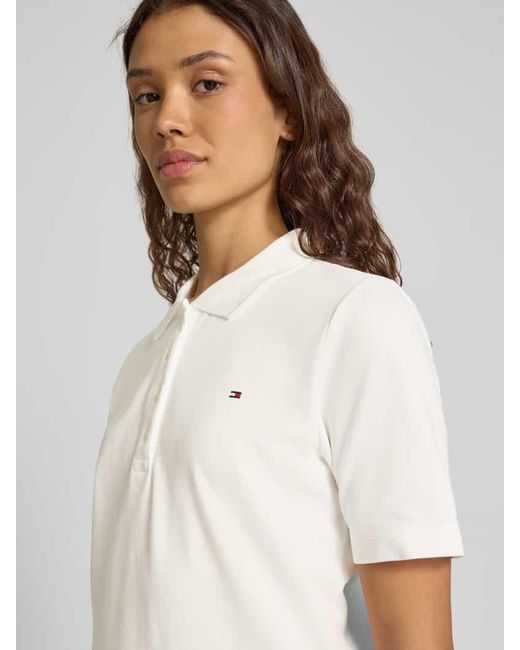 Tommy Hilfiger Natural Regular Fit Poloshirt mit Logo-Stitching Modell '1985'
