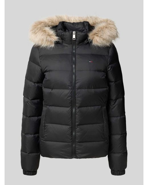 Tommy Hilfiger Shaped Fit Donsjack Met Logostitching in het Black