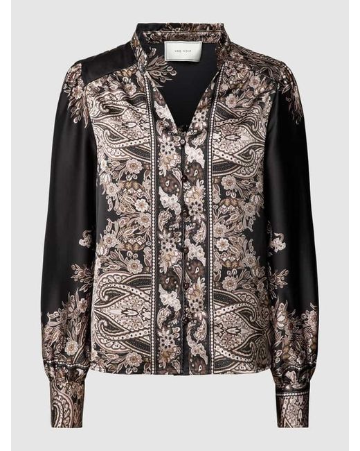 Neo Noir Black Bluse mit Paisley-Muster Modell 'Massima'