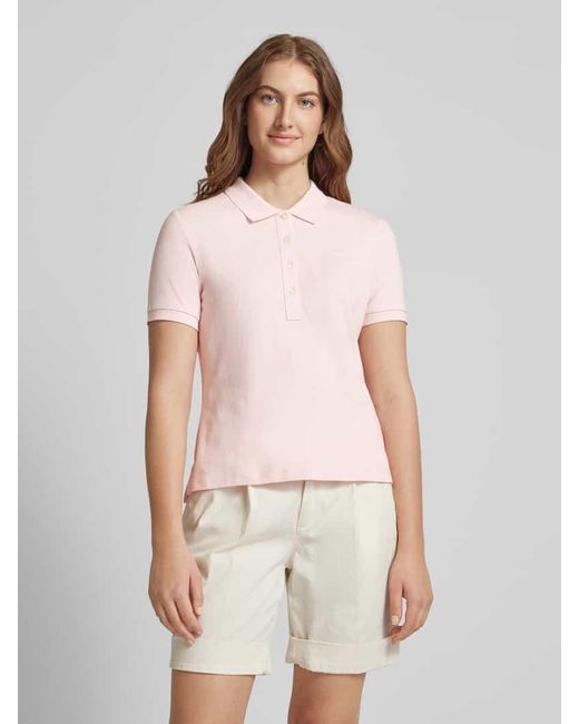 Gant Pink Regular Fit Poloshirt im unifarbenen Design