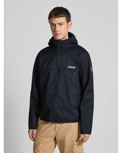 Napapijri Jacke mit Kapuze und Reißverschlusstaschen Modell 'BIOIS' in Blue für Herren