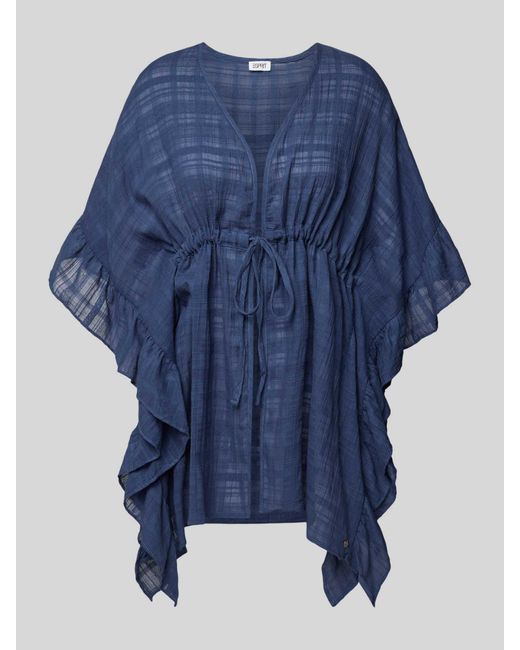 Esprit Poncho Met Volants in het Blue