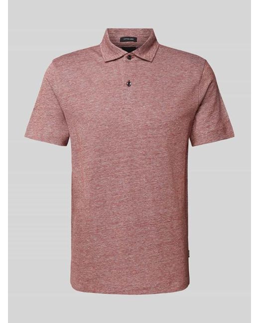 Boss Poloshirt aus Leinen-Baumwoll-Mix Modell 'Press' in Pink für Herren