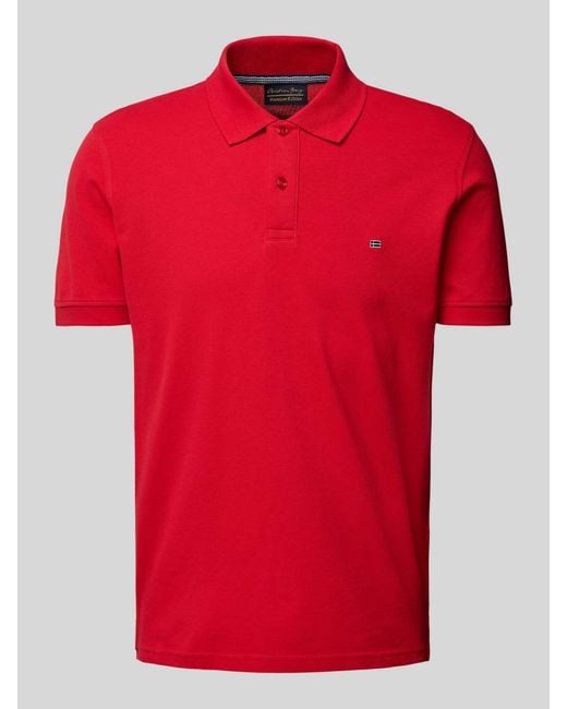 Christian Berg Men Poloshirt Met Labelstitching in het Red voor heren