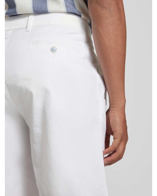 Brax Regular Fit Chino-Shorts mit Gesäßtaschen Modell 'BOZEN' in White für Herren