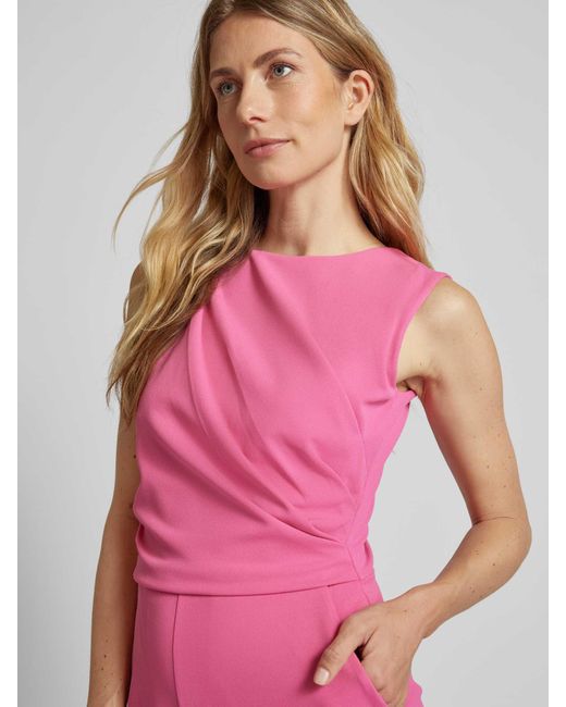Swing Pink Jumpsuit in unifarbenem Design mit Eingrifftaschen