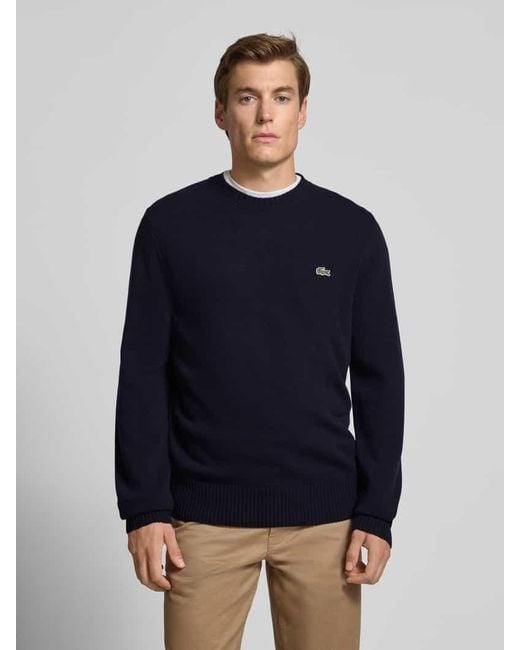 Lacoste Regular Fit Strickpullover aus reiner Wolle in Blue für Herren
