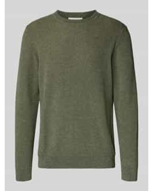 SELECTED Regular Fit Pullover Van Puur Katoen, Model 'Ross' in het Green voor heren