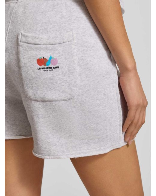American Vintage Sweatshorts Met Elastische Band Model 'Tubay' in het White