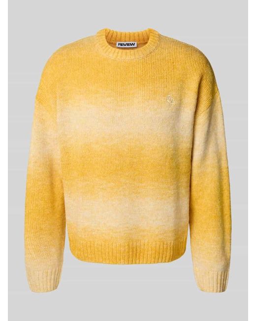Review Strickpullover mit Label-Stitching in Yellow für Herren