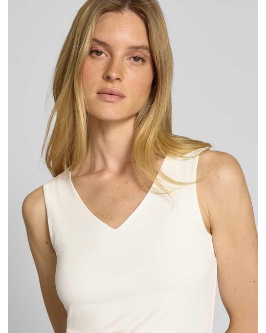 Soya Concept White Trägertop mit V-Ausschnitt Modell 'Marica'